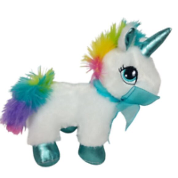 Dan Dee Unicorn Plush Rainbow Mane Stuffed Animal 8 Inch - Picture 3 of 5